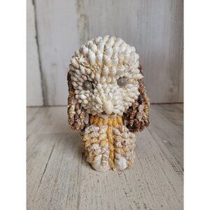 Himark vintage seashell covered dog folk art decor figure unique‎